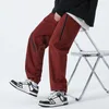 Calças masculinas cor sólida homens grande zíper ao ar livre baggy impermeável à prova de vento sweatpant moda jogger tático unisex calças