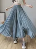 Damenhosen, Sommer, lange Röcke, Pantalon, plissierte Chiffon-Hose, weites Bein, fließendes Swing-Sommerkleid, Streetwear, Bürounterteil