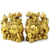 Feng Shui pixiu 2 set Statua in ottone cinese Decorazioni per la casa Scultura una coppia Fortuna piyao Figurine Attira ricchezza, denaro e buona fortuna 240301