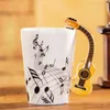 Kupalar jbtp 400ml müzik kupa yaratıcı keman tarzı gitar seramik kahve çay sütü çıta bardak çentik hediyeler