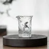 Koppar Saucers Chinese Cloud Glass Fair Cup Crane Tea Mugs Kung Fu Sea Teacup Teaware Transparent Vintage Ceremony redskap