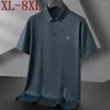 Polos pour hommes 8XL 7XL 6XL 2024 Summer Top Grade Business Chemises décontractées pour hommes Tops à manches courtes Revers Hommes Polo Homme Lâche Homme