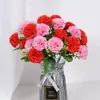 Dekorativa blommor Yan Artificial Silk Carnation Buquets Spring Flower Indoor Room Decoration For Home Table Wedding Floral Arrangement