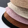 Bérets coréens portables, casquettes de couleur Pure, chapeau tricoté, bassin de printemps, lin creux, Style soleil, chapeaux féminins, seau