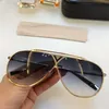 Cool Oversized Pilot Polit Sunglasses Glasses gold grey unisex Designer Sunglass Eyewear New with box316a