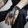 Bangle Skull Finger PU Leather Bracelet For Men Gothic Link Chain Bracelets Bangles Rock Jewelry