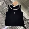 Summer women tank top designer vest Diamond round neck vests fashion letter graphic solid color cotton sleeveless shirt