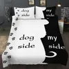 Bonenjoy Set biancheria da letto in bianco e nero per coppie Dog Side My King Queen Singola Doppia Doppia Full Size 210716204J
