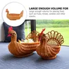 Dinnerware Sets Imitation Rattan Storage Basket Fruits Serving Plastic Christmas Trays For Desk Pp Table Decor Gifts