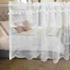 Curtain Floral Sheer Lace Balloon Shade Curtains Kitchen Tie-up Valance Window Half Balloons