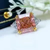 Bagues de cluster Industries lourdes européennes et américaines Papalacha Rose Orange Bague Femelle Importée Haute Carbone Diamant Bijoux De Mariage