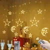 Star Moon Curtain Garland String Light Aid Eid Mubarak Ramadan Decoration for Home Islam Muslim Arabic Party Supplies Decor 240301