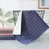 Towel 1Pc 34x34cm Classic Gauze Plaid Square Face Soft Absorbent Double-Sided Terry Cotton Wash Cloth