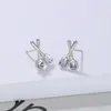 Boucles d'oreilles créatives et amusantes, fourchettes, cuillères, Mini petites pour femmes et hommes, mignon, couleur argent, vaisselle, bijoux W485