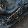 Primavera e outono clássico moda tendência vintage impresso denim jaqueta masculina casual solto confortável casaco de tamanho grande 240304