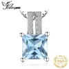 Pendants JewelryPalace 1.2ct Princess Cut Blue Topaz 925 Sterling Silver Pendant Necklace For Woman No Chain