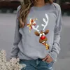 Kobiety sportowe z kapturem damskich długie rękawowe Święty Mikołaj Claus najlepszy nadruk 3D Boże Narodzenie zima okrągła szyja sweter