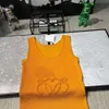 damskie zbiorniki zbiorników projektant kamizelki kobiety haftowane graficzne prąż na dzianinu t-shirt koszulka dna koszulka