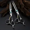 Professionnel 440c acier 6 vert gemme ciseaux à cheveux coupe outils de barbier coupe de cheveux tigre ciseaux amincissants ciseaux de coiffeur 240227