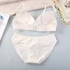 Soutien-gorge Ensembles Push Up Femmes Soutien-Gorge Ensemble Mince Sans Fil Sexy Sous-Vêtements En Dentelle Culotte AB Coupe Dames Plus Taille Français Femme Lingerie 70-85 Haut