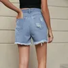 Shorts pour femmes femmes glands décontracté taille haute élastique lâche denim pantalon court pour trou déchiré évider streetwear jeans