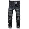 Jean Skinny Ripped Ripped Ripped Skinny Biker Biker causal Pantalon Denim Hop Hop Hop Hop Men Jeans pour hommes