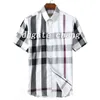 Chemise boutonnée Designer de luxe Hommes Chemise décontractée Mode Géométrie Classique Chemise imprimée à carreaux Burrerys Hommes Polo d'été à manches courtes Busines en coton de haute qualité