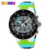 Skmei Sport Watch Men Army nurkowe swobodne budzik analogowy wodoodporny wojskowy Chrono Dual Display WristWatches Relogio Masculino x276r