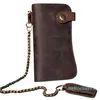 Heren lederen ketting portemonnee kaarthouder Billfold chequeboek Trucker Biker Clutch270Z