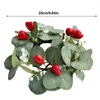 Couronne de bougies décoratives avec cœur rouge, support de plantes réaliste pour anniversaire, Banquet, mariage