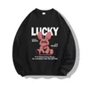 Yryt 400g نساء Crewneck Sweatshirts محظوظات أرنب هوديز سولوفر سترة غير رسمية مريحة الحرارية الأكمام طويلة السقوط الزي 240305