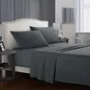 Pure Kleur Beddengoed Set Korte Beddengoed Platte Plaat Hoeslaken Case Queen Kingsize Grijs Zacht Comfortabel Wit Bed set2396