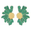 Boucles d'oreilles à clous en alliage Floral rétro euro-américain, mode féminine, Grain de fleur, cadeaux de fête pour femmes, 2024