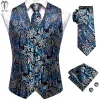 Westen HiTie Jacquard Seide Herren Kleid Weste Taschentuch Manschettenknöpfe Set Taille Mantel Jacke Krawatte Großhandel für Männer Hochzeit Business Big