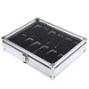 Horlogedozen Professionele 12 Grid Slots Sieraden Horloges Display Opslag Vierkante Box Case Aluminium Suède Binnencontainer Or237D