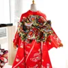 Abbigliamento etnico Kimono tradizionale giapponese da donna Obi Styling Nodo Fiocco oversize e tracolla