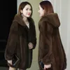 2023 New Danish Whole Coat Women, Medium Length, With A Hat, Tailcoat, Haining Mink Fur For Women 558751