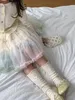 Детские красочные кружевные тюлевые юбки-пачки с рюшами, газовая юбка принцессы для милых девочек, весна 2024, детская одежда для дня рождения, Z7069