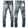 Paarse jeans designer jeans heren paarse jeans label merk herenlabel zomergat hoogwaardige geborduurde heren jeans amirs