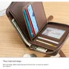 Wallets Leather 3 Fold Fashion Durable Multi-position Men's Short Wallet ID Badge Holder Retro Anti-theft Cash Bag Shopping