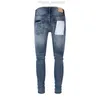 Jeans en détresse moto motard jean Rock Skinny Slim trou déchiré lettre Top qualité marque Hip Hop Denim pantalon