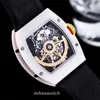 2024New Men's Watch RM88自動巻きフライホイールムーブメントリボンストラップサファイアクリスタルミラースチールケースデザイナーウォッチ