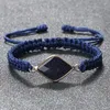 Bracelets à maillons bleu marine faits à la main, Bracelets bouddhistes tibétains originaux pour femmes et hommes, pendentif classique, tissage de pierre naturelle, bijoux cadeaux