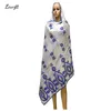 Etniska kläder 2024 mode afrikanska kvinnor halsdukar stora cirkel design broderiy bomullsstorlek muslimsk halsduk för sjalar pashmina