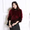 Otoño Invierno Nuevo Haining Slim Fit Color degradado Mapache Perro Hierba Abrigo corto de mujer Cuero y piel integrado Fuera de temporada 191320