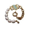 YYGEM natural White Rice Freshwater Pearl Gold Filled ite Biwa Pearl Chain Bracelet 8 vintage style for women 240305