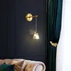 Wall Lamps Light Luxury Home Background Modern Living Room Bedroom All Copper Lighting Nordic LED Diamond Crystal Decoration