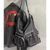 JIAERDI Vintage noir Y2k sac à dos femmes haute rue poche Chic décontracté Mochila dames Moto Biker grande capacité sacs à bandoulière 240226