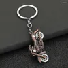 Keychains Fashion Mini 3D Simulation Motorcycle Chain Car Wheel Moving Exquisite Keychain Pendant Mens And Womens Bags Charm Gifts