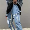 Jeans mens Hip Hop Flare Hommes Harajuku Streetwear Baggy Pantalon denim à jambe large